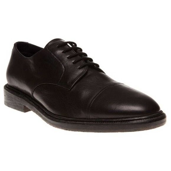 NIB BURBERRY REDWORTHS BROWN LEATHER SHEARLING DERBY OXFORDS 44 11 $795 ITALY - Picture 1 of 9